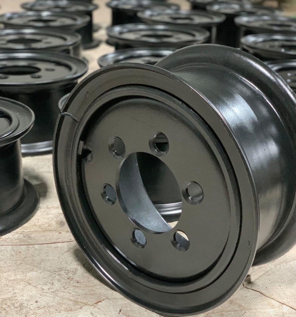Forklift wheel rim manufacturing and quality inspection