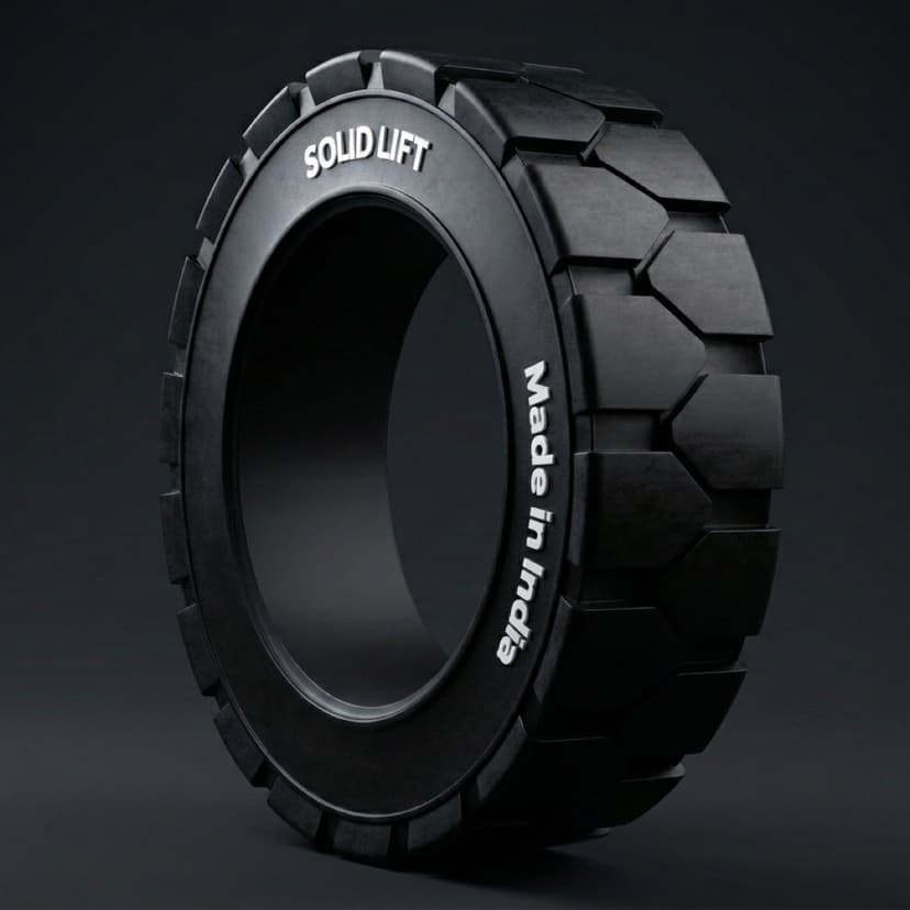 250x15 solid resilient forklift tyre — Y-Lug traction pattern