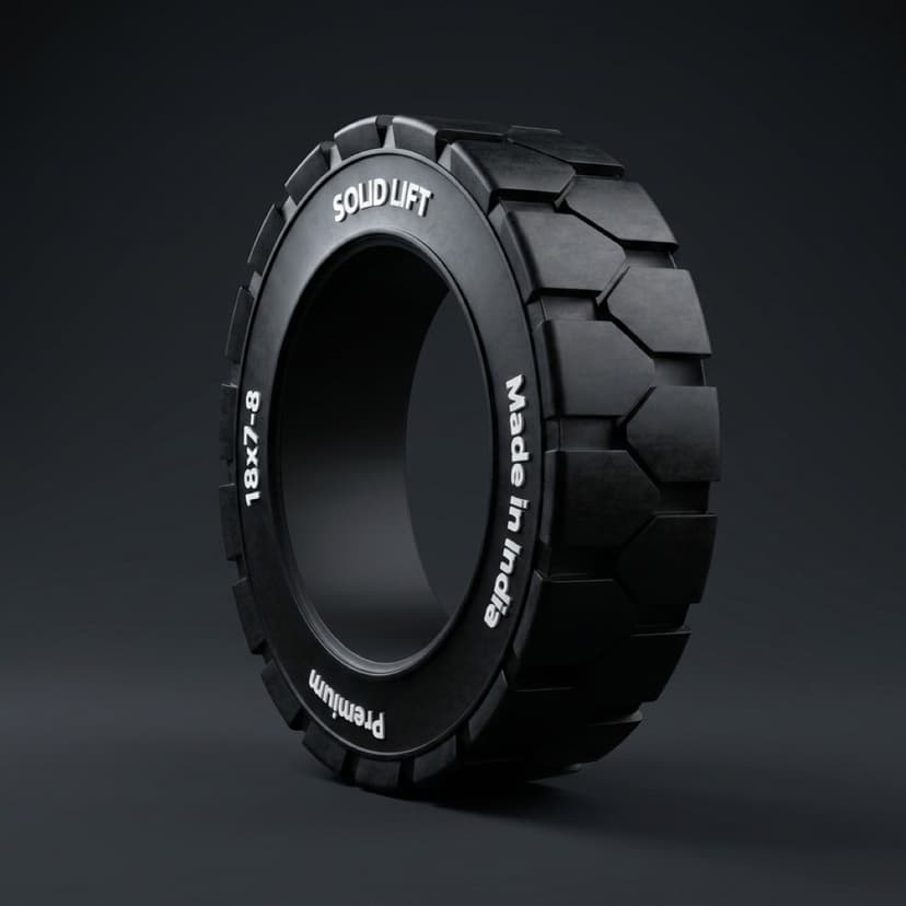 18x7-8 solid resilient forklift tyre — Y-Lug traction pattern