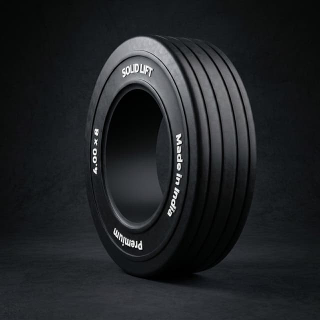4.00x8 solid resilient forklift tyre — Rib / Plain pattern
