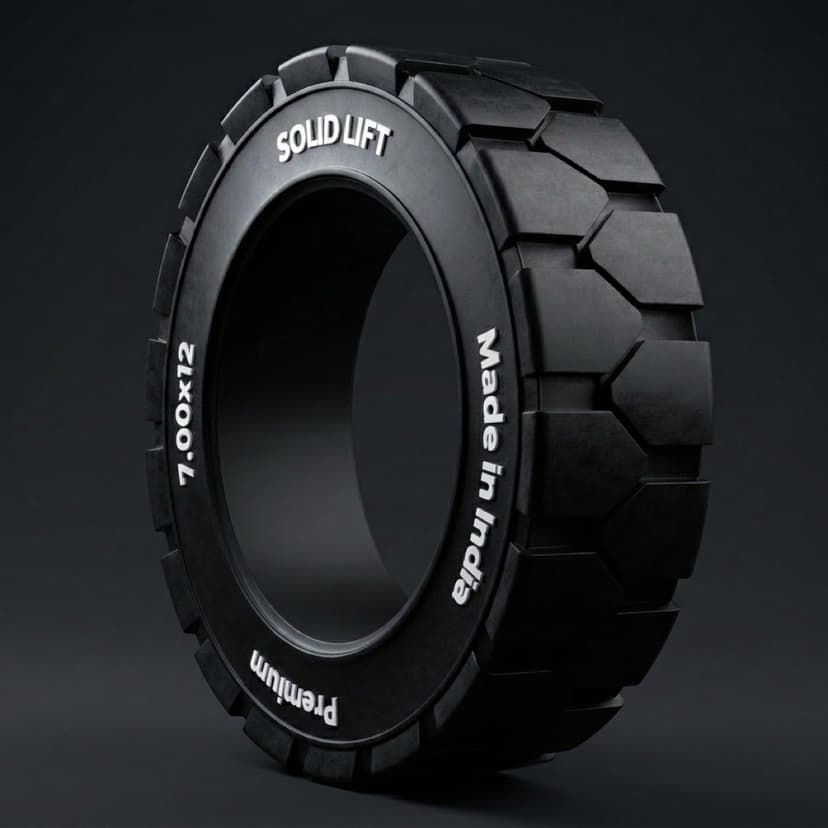 7.00x12 solid resilient forklift tyre — Y-Lug traction pattern
