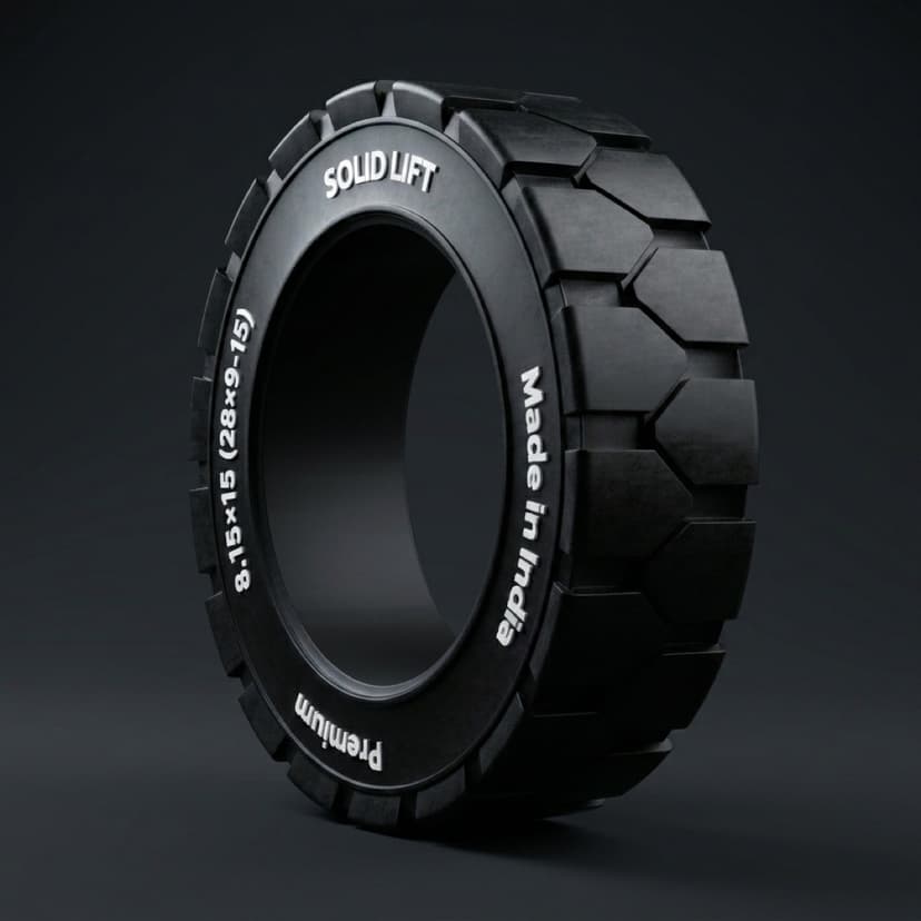 8.15x15 solid resilient forklift tyre (28×9-15) — Y-Lug traction pattern